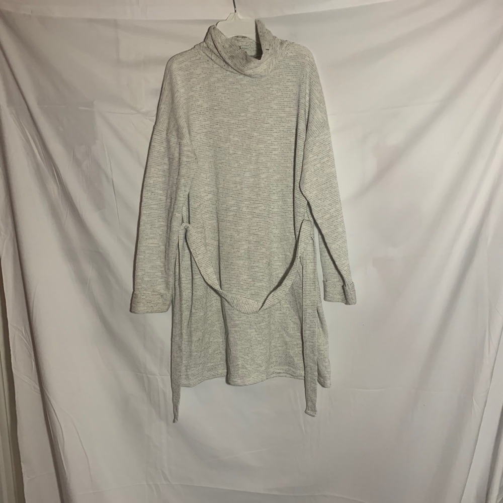 Grey ASOS belted turtleneck sweater dress